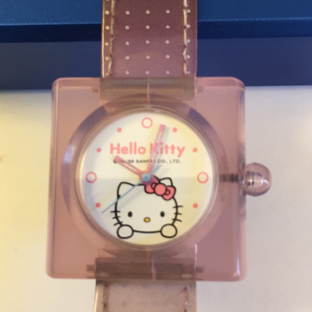 Hello Kitty Clear-Pink Square-Shape Watch